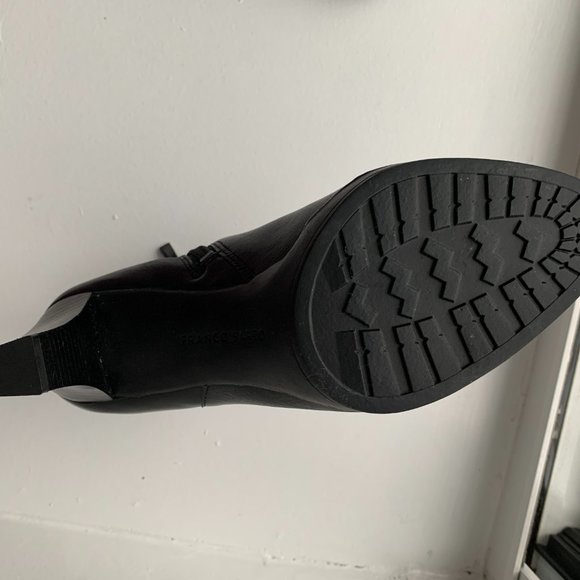 Franco Sarto Black Leather Ankle Boot with Treaded Soles - Picture 3 of 3